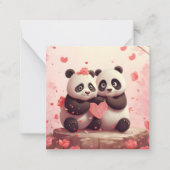 Niedlich Personalisiert Panda Valentine Mitteilungskarte (Vorderseite)