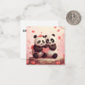 Niedlich Personalisiert Panda Valentine Mitteilungskarte (Vorderseite/Rückseite Beispiel)