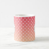 Niedlich Personalisiert Pink Polka Dot Ombre Kaffeetasse (Mittel)