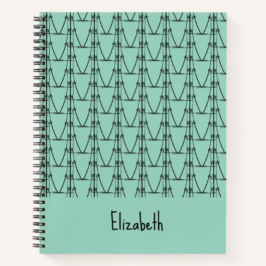 Niedlich, Personalisiert, Silhouette Kokospalmen Notizblock (Vorderseite)