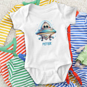 Niedlich Personalisiert Ufo Baby Strampler