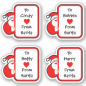 Niedlich Personalisiert von Santa Stickers Aufkleber (Vorderseite)