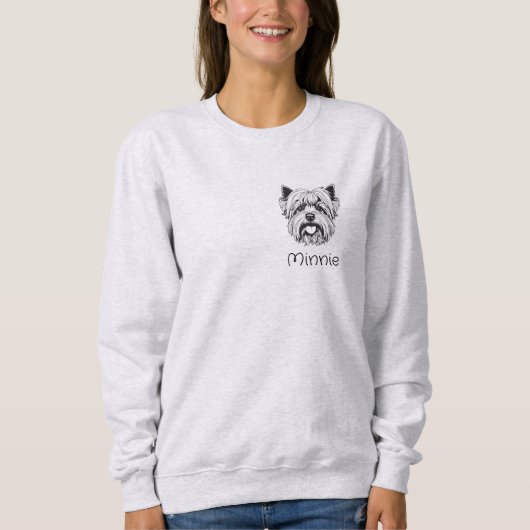 Niedlich personalisiert Yorkie Sweatshirt (Vorderseite)