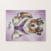 Niedlich Personalisierte australische Schäferhunde Puzzle (Horizontal)
