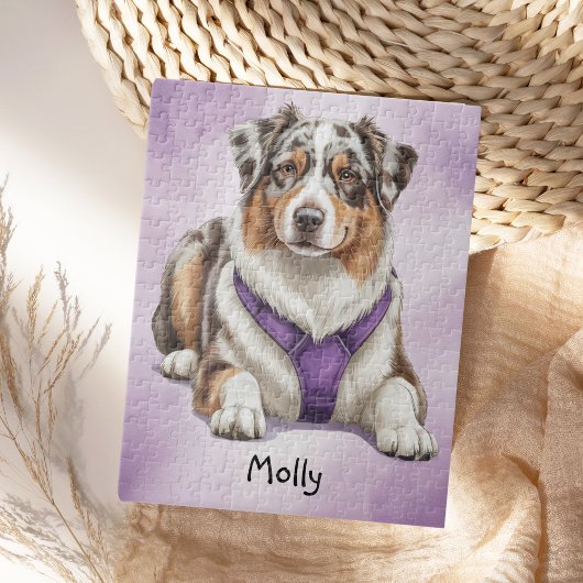 Niedlich Personalisierte australische Schäferhunde Puzzle