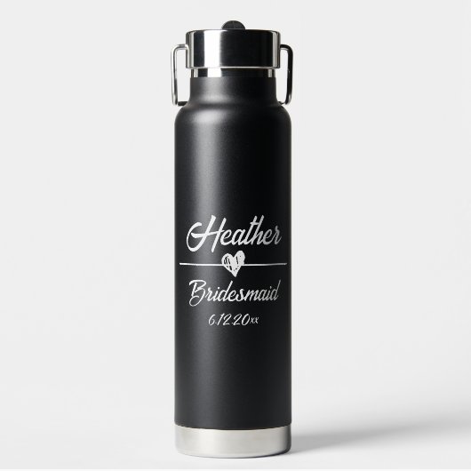 Niedlich Personalisierte Bridesmaid Trinkflasche (Vorderseite)