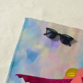 Niedlich Personalisierte Lila Mermaid & Pink Mermi Strandtuch (Beispiel)