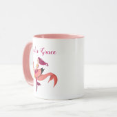 Niedlich Personalisierte Lila Mermaid & Pink Mermi Tasse (Vorderseite Links)