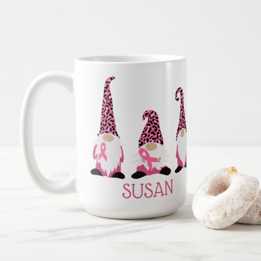 Niedlich Personalisierte rosa Schleife Kaffeetasse (Mit Donut)