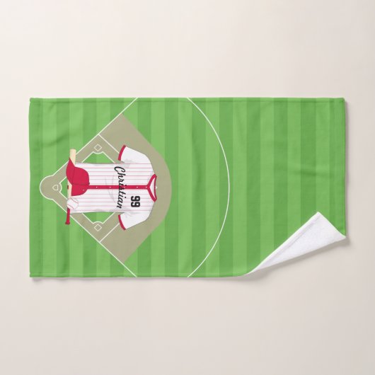 Niedlich Personalisierter Baseball Badhandtuch Set (Handtuch)