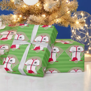Niedlich Personalisierter Baseball Geschenkpapier
