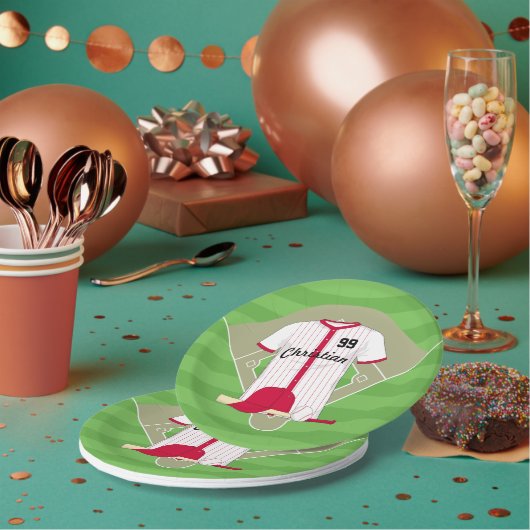 Niedlich Personalisierter Baseball Pappteller (Multi)