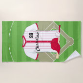 Niedlich Personalisierter Baseball Strandtuch (Vorderseite)