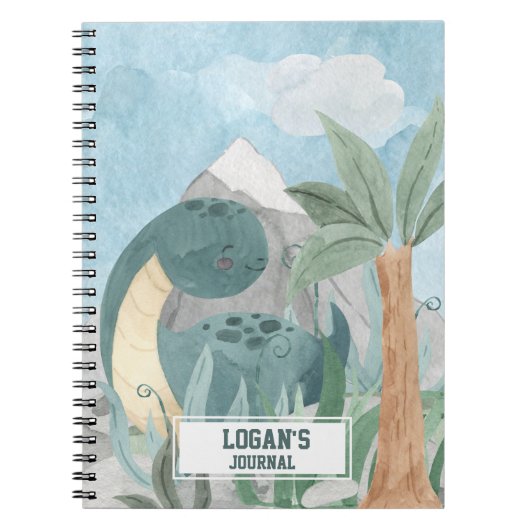 Niedlich Personalisierter Brontosaurus Dinosaurier Notizblock (Vorderseite)