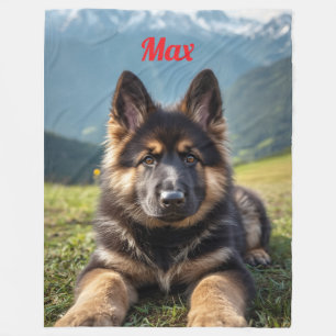 Niedlich Personalisierter deutscher Schäferhund Fl Fleecedecke
