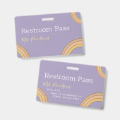 Niedlich Personalisierter Lila Boho Rainbow Hall P Ausweis (Vorder- & Rückseite)