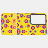 Niedlich Personalisierter Name Gelb Abstrakt Samsung Galaxy Hülle (Linke Seite)