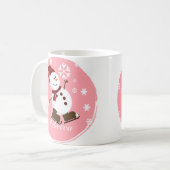 Niedlich Personalisierter Xmas Snowman Kaffeetasse (Vorderseite Links)