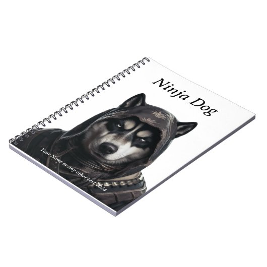 Niedlich Personalisiertes Ninja Dog Husky-Notebook Notizblock (Linke Seite)