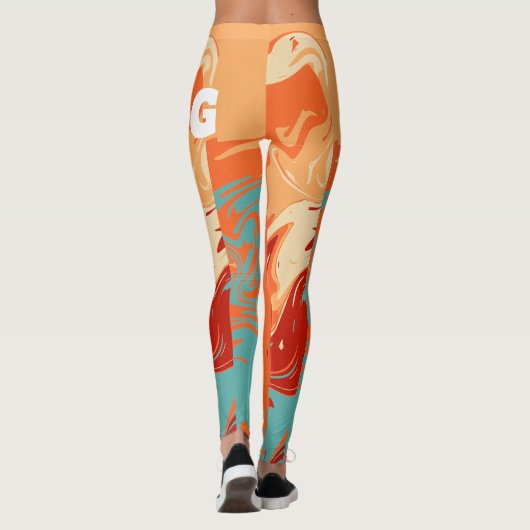 Niedlich Personalize Pastel Marbel Leggings (Rückseite)