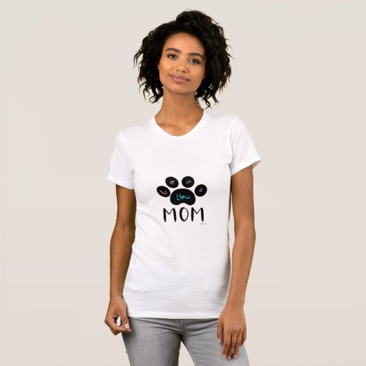 Niedlich Pet Paw Liebe Mama Graphic T - Shirt (Vorne ganz)