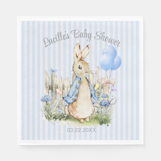 Niedlich Peter Rabbit Baby Shower Boy Serviette (Vorderseite)