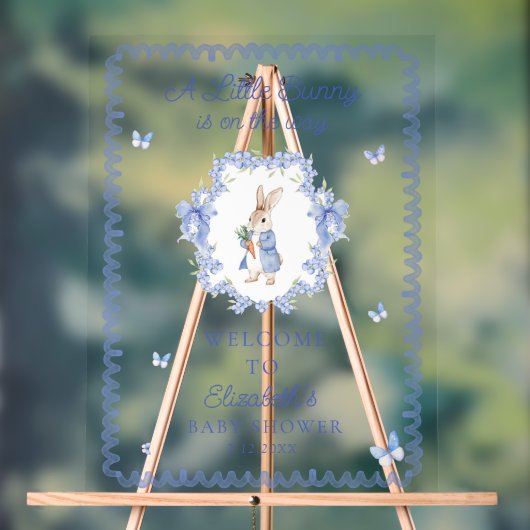 Niedlich Peter Rabbit Boy Baby Dusche Willkommen Acrylschild (Neutral)