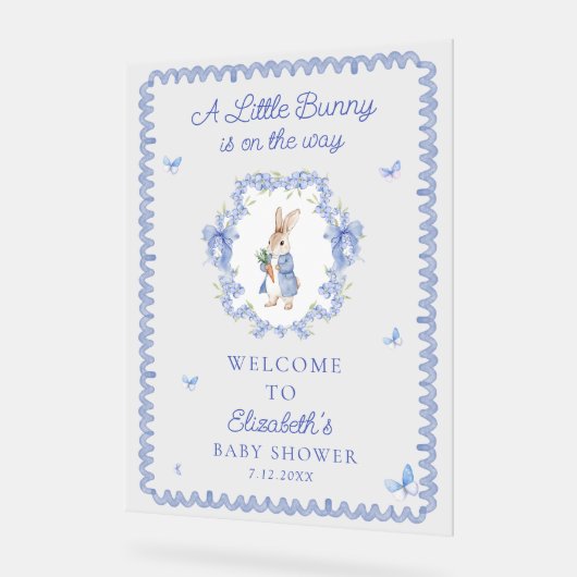 Niedlich Peter Rabbit Boy Baby Dusche Willkommen Acrylschild (Winkel)