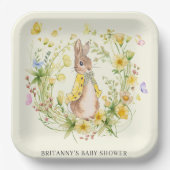 Niedlich Peter Rabbit Yellow Wildblume Kinderdusch Pappteller (Vorderseite)