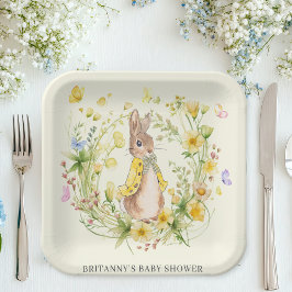 Niedlich Peter Rabbit Yellow Wildblume Kinderdusch Pappteller