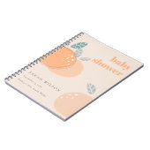 Niedlich Pfirsichblüte Orange Fruchtig Baby Dusche Notizblock (Linke Seite)