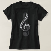 Niedlich Piano Keyboard Treble Clef Musiknote Musi T-Shirt (Design vorne)