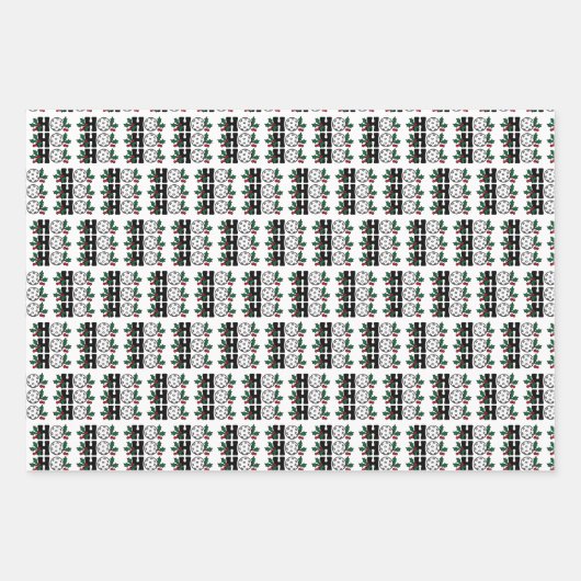 Niedlich Pickleball Weihnachten und Ho Ho Ho Holly Geschenkpapier Set (Vorderseite 3)