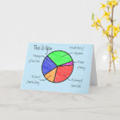 Niedlich Pie Chart Friends & Liebhaber Personalisi Karte (Gelbe Blume)