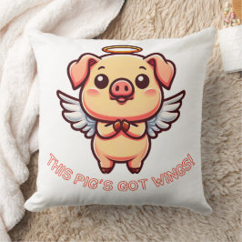 Niedlich Pig Angel Wings Cartoon Halo Kissen