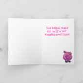 Niedlich Pig Birthay Party Vielen Dank Dankeskarte (Innenseite)