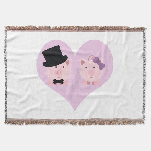 Niedlich Pig Couple Decke (Vorderseite)