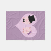 Niedlich Pig Couple Fleecedecke (Vorderseite (Horizontal))