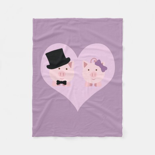 Niedlich Pig Couple Fleecedecke (Vorderseite)