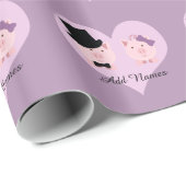 Niedlich Pig Couple Geschenkpapier (Rolleneckpunkt)