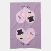 Niedlich Pig Couple Geschirrtuch (Vertikal)