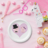 Niedlich Pig Couple Pappteller (Party)
