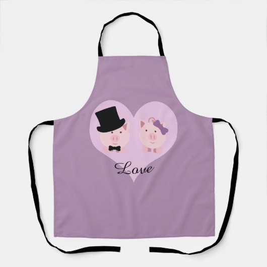 Niedlich Pig Couple Schürze (Vorderseite)