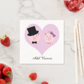 Niedlich Pig Couple Serviette (Beispiel)