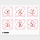 Niedlich Pig Pink Farm Girl 1. Geburtstag Sticker (Blatt)