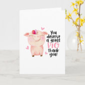 Niedlich Pig Pun Funny Vielen Dank Karte (Gelbe Blume)