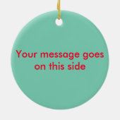 Niedlich Pig Santa - Aquamarin und rot Keramikornament (Hinten)