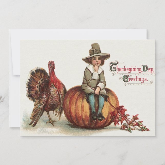 Niedlich Pilgrim Turkey Pumpkin Herbstlaub (Vorderseite)