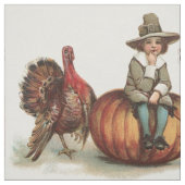 Niedlich Pilgrim Turkey Pumpkin Herbstlaub Stoff (Muster)