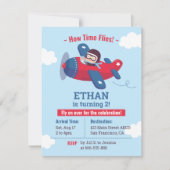 Niedlich Pilot Propeller Flugzeug Boys Geburtstag  Einladung (Vorderseite)